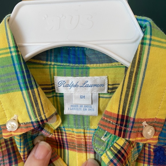 Ralph Lauren plaid short-all 6 mos. NWT - Picture 3 of 6
